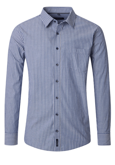 CASAMODA Casual Fit Hemd Langarm New Kent Kragen Streifen blau preisreduziert
