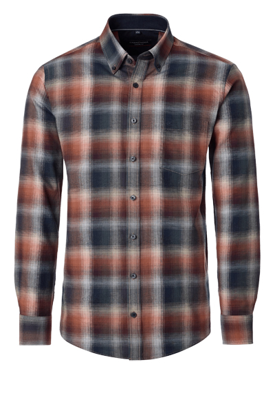 Produktbild f�r 'CASAMODA Casual Fit Hemd Langarm Button Down Kragen Karo braun'