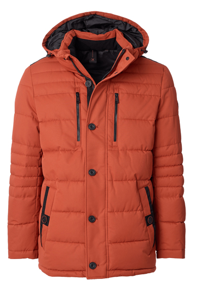 CASAMODA Steppjacke Langarm mit Kapuze Rei�verschluss orange