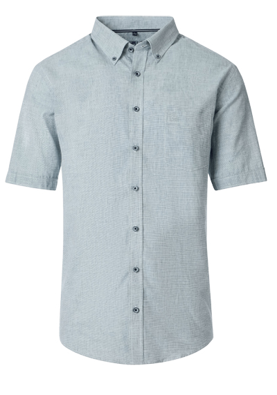 CASAMODA Casual Fit Hemd Halbarm Button Down Kragen Leinenmix gr�n preisreduziert