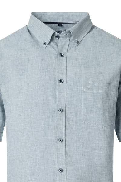 Produktbild f�r 'CASAMODA Casual Fit Hemd Halbarm Button Down Kragen Leinenmix gr�n'