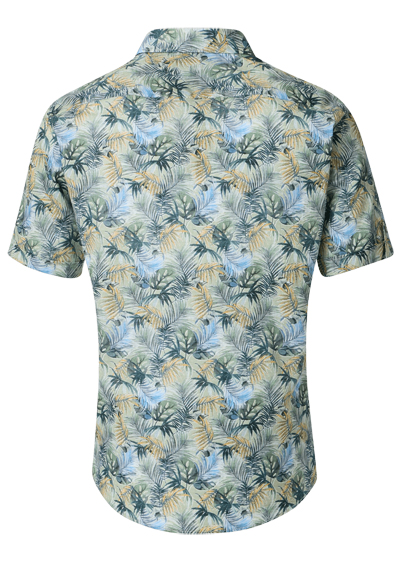 Produktbild f�r 'CASAMODA Casual Fit Hemd Halbarm New Kent Kragen Palmenmuster blau'