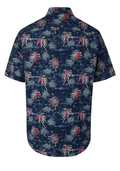 Produktbild f�r 'CASAMODA Casual Fit Hemd Halbarm New Kent Kragen Muster blau'