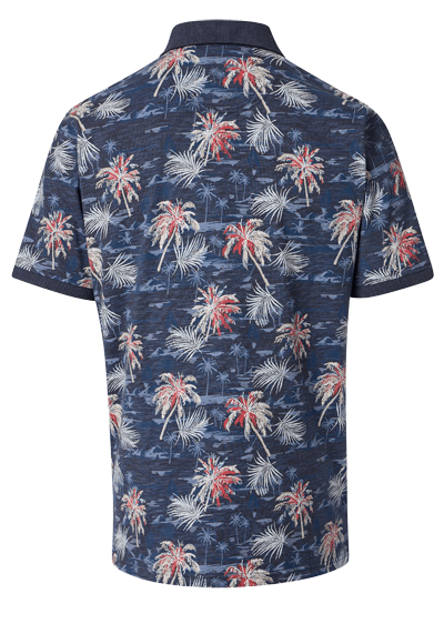 Produktbild f�r 'CASAMODA Poloshirt Halbarm Polokragen Jersey Muster blau'