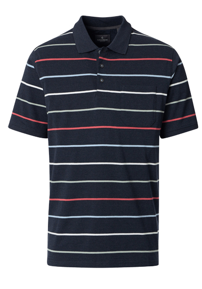 CASAMODA Poloshirt Halbarm Polokragen Jersey Ringel blau preisreduziert
