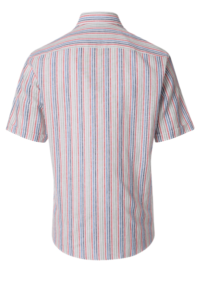 Produktbild f�r 'CASAMODA Casual Fit Hemd Halbarm New Kent Kragen Leinenmix Streifen blau'