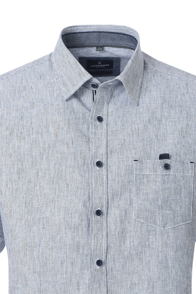 Produktbild f�r 'CASAMODA Casual Fit Hemd Halbarm New Kent Kragen Streifen blau'