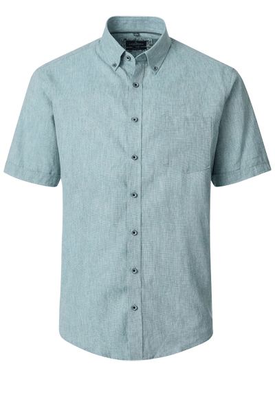 CASAMODA Casual Fit Hemd Halbarm Button Down Kragen Leinenmix gr�n preisreduziert