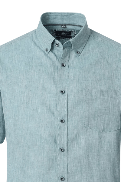 Produktbild f�r 'CASAMODA Casual Fit Hemd Halbarm Button Down Kragen Leinenmix gr�n'