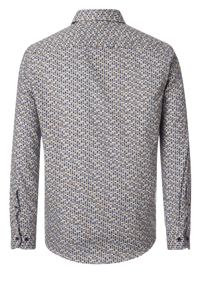 Produktbild fr 'CASAMODA Casual Fit Hemd Langarm Under Button Down Kragen Muster blau'