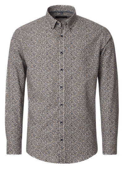 Produktbild fr 'CASAMODA Casual Fit Hemd Langarm Button Down Kragen Muster dunkelblau'