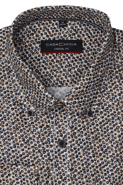 Produktbild fr 'CASAMODA Casual Fit Hemd Langarm Button Down Kragen Muster dunkelblau'
