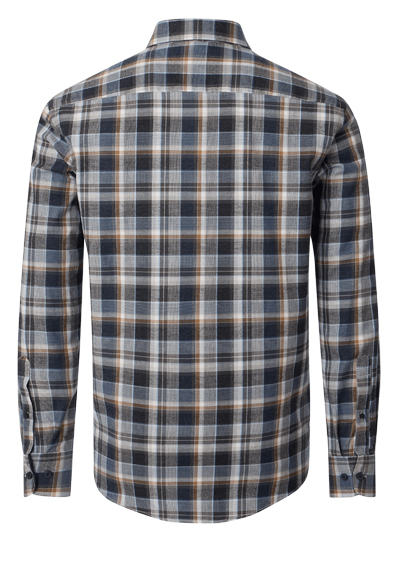 Produktbild fr 'CASAMODA Casual Fit Hemd Langarm Button Down Kragen Flanell Karo grau'