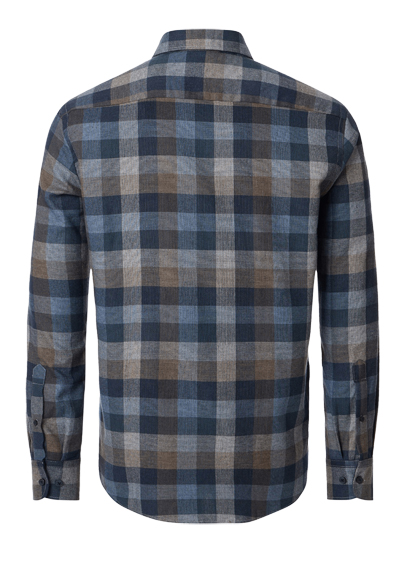 Produktbild fr 'CASAMODA Casual Fit Hemd Langarm Button Down Kragen Faux Karo blau'