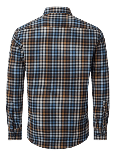 Produktbild fr 'CASAMODA Casual Fit Hemd Langarm Button Down Kragen Flanell Karo braun'