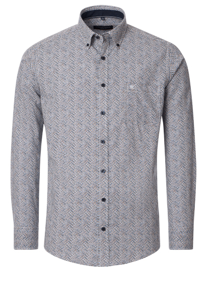 Produktbild fr 'CASAMODA Casual Fit Hemd Langarm Button Down Kragen Muster blau'