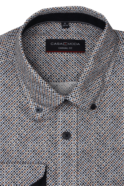 Produktbild fr 'CASAMODA Casual Fit Hemd Langarm Button Down Kragen Muster blau'