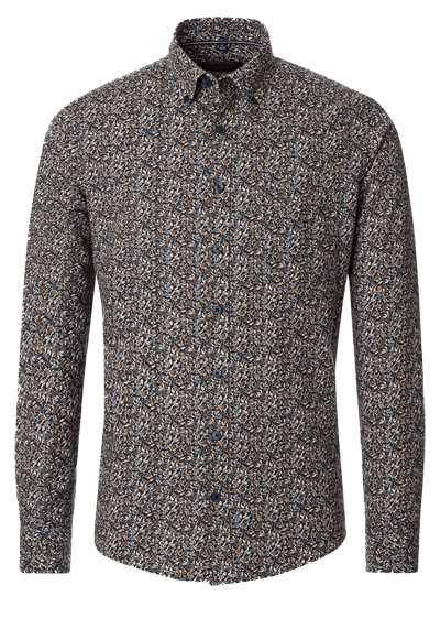 Produktbild fr 'CASAMODA Casual Fit Hemd Langarm Button Down Kragen Muster dunkelblau'