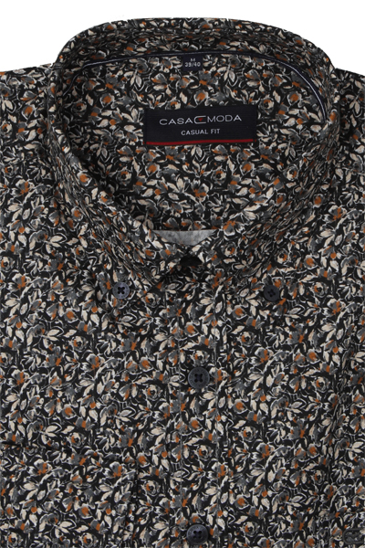 Produktbild fr 'CASAMODA Casual Fit Hemd Langarm Button Down Kragen Muster dunkelblau'