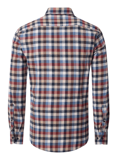 Produktbild f�r 'CASAMODA Casual Fit Hemd Langarm New Kent Kragen Flanell Multikaro blau'
