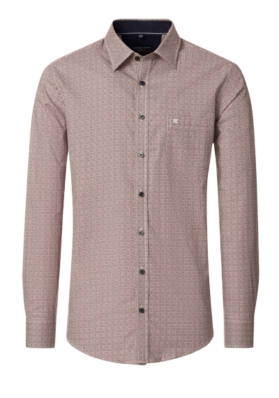 CASAMODA Casual Fit Hemd Langarm New Kent Kragen Muster rot