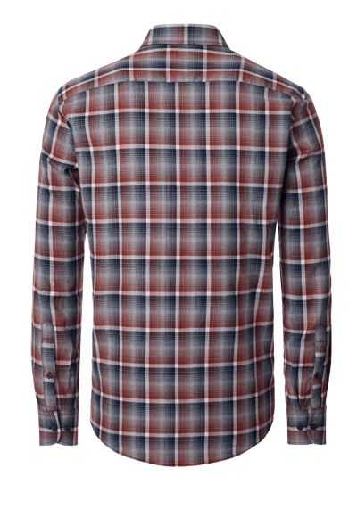 Produktbild f�r 'CASAMODA Casual Fit Hemd Langarm New Kent Kragen Flanell Karo blau'