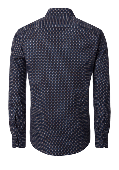 Produktbild f�r 'CASAMODA Casual Fit Hemd Langarm New Kent Kragen Muster dunkelblau'