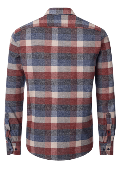 Produktbild f�r 'CASAMODA Casual Fit Hemd Langarm New Kent Kragen Flanell Karo blau'