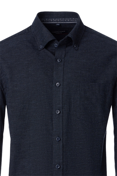 Produktbild f�r 'CASAMODA Casual Fit Hemd Langarm Button Down Kragen Flanell nachtblau'