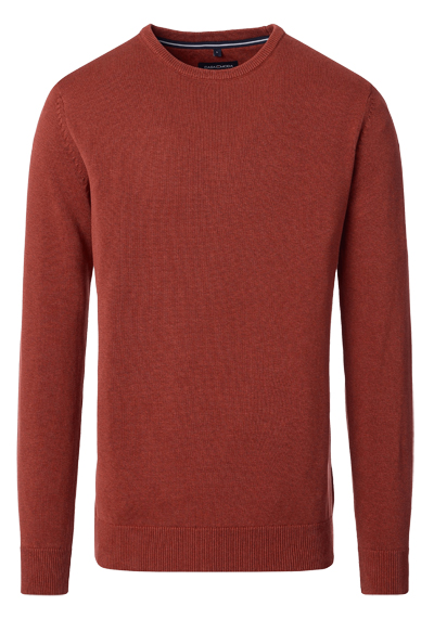 CASAMODA Pullover Langarm Rundhals Baumwolle Strick terracotta preisreduziert