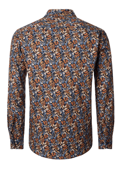 Produktbild f�r 'CASAMODA Casual Fit Hemd Langarm Button Down Kragen Blumenmuster dunkelblau'
