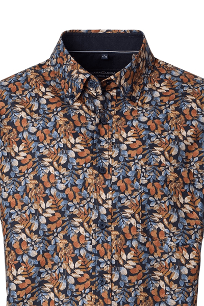 Produktbild f�r 'CASAMODA Casual Fit Hemd Langarm Button Down Kragen Blumenmuster dunkelblau'