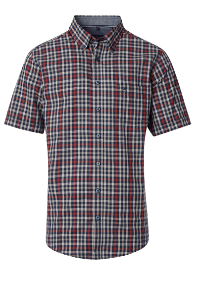 Produktbild für 'CASAMODA Casual Fit Hemd Halbarm Button Down Kragen Multikaro dunkelblau'