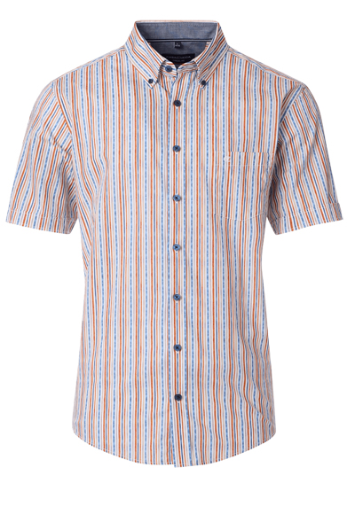 Produktbild für 'CASAMODA Casual Fit Hemd Halbarm Button Down Kragen Streifen blau'