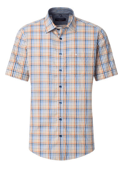 Produktbild für 'CASAMODA Casual Fit Hemd Halbarm New Kent Kragen Multikaro blau'