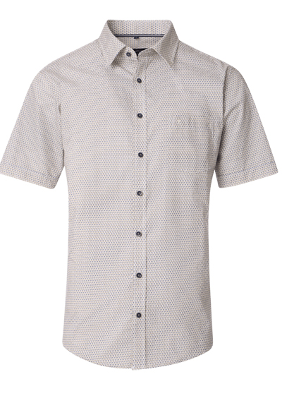 Produktbild für 'CASAMODA Casual Fit Hemd Halbarm New Kent Kragen Muster beige'