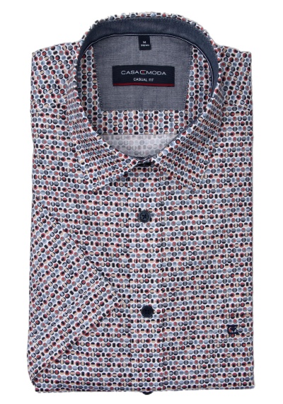 Produktbild für 'CASAMODA Casual Fit Hemd Halbarm New Kent Kragen Muster blau'