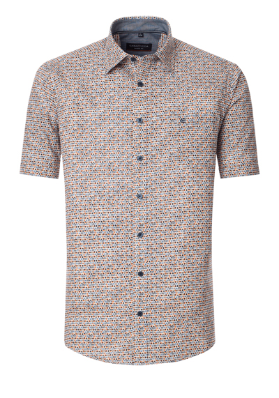 Produktbild für 'CASAMODA Casual Fit Hemd Halbarm New Kent Kragen Muster blau'