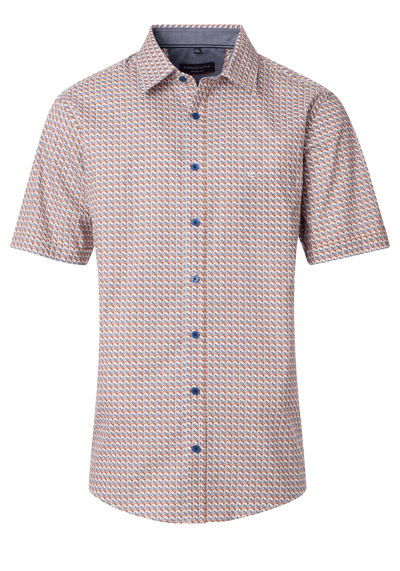 Produktbild für 'CASAMODA Casual Fit Hemd Halbarm New Kent Kragen Muster blau'