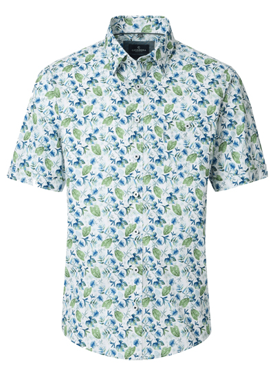 Produktbild f&uuml;r 'CASAMODA Casual Fit Hemd Halbarm New Kent Kragen Muster blau'