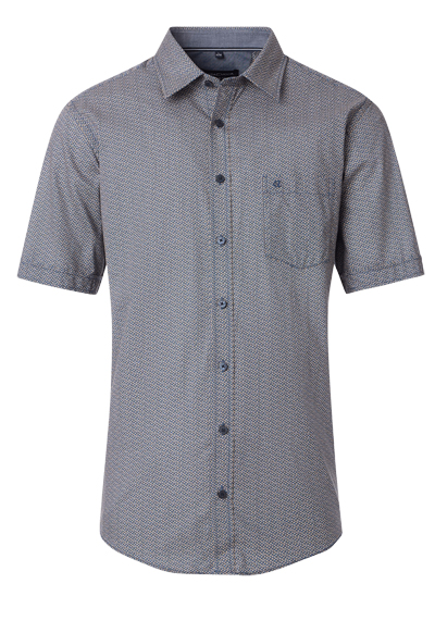 Produktbild für 'CASAMODA Casual Fit Hemd Halbarm New Kent Kragen Muster orange'