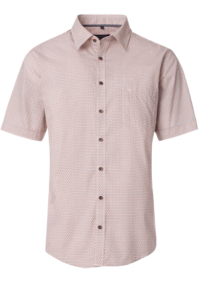 Produktbild für 'CASAMODA Casual Fit Hemd Halbarm New Kent Kragen Muster orange'