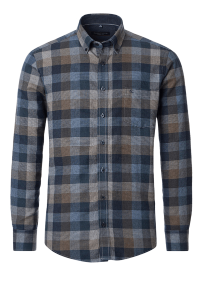 Produktbild für 'CASAMODA Casual Fit Hemd Langarm Button Down Kragen Faux Karo blau'