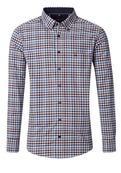 Produktbild f&uuml;r 'CASAMODA Casual Fit Hemd Langarm Button Down Kragen Karo blau'