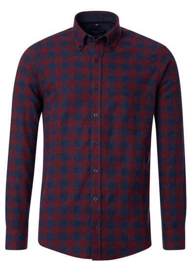 Produktbild für 'CASAMODA Casual Fit Hemd Langarm Button Down Kragen Karo dunkelblau'