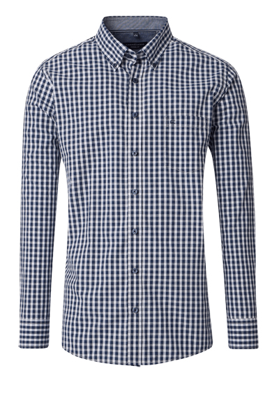 Produktbild für 'CASAMODA Casual Fit Hemd Langarm Button Down Kragen Karo dunkelblau'