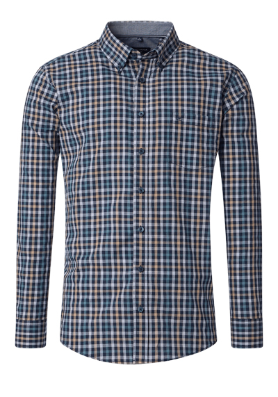 Produktbild für 'CASAMODA Casual Fit Hemd Langarm Button Down Kragen Multikaro blau'