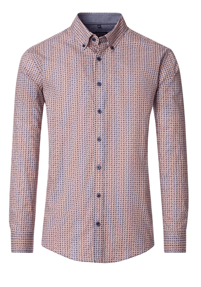 Produktbild für 'CASAMODA Casual Fit Hemd Langarm Button Down Kragen Muster blau'