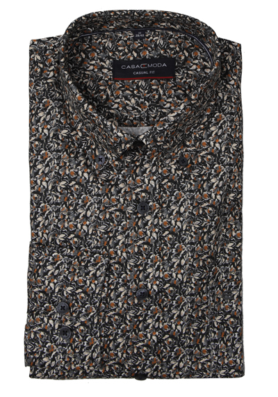 Produktbild für 'CASAMODA Casual Fit Hemd Langarm Button Down Kragen Muster dunkelblau'