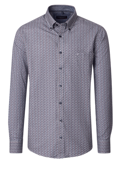 Produktbild f&uuml;r 'CASAMODA Casual Fit Hemd Langarm Button Down Kragen Streifen Muster blau'